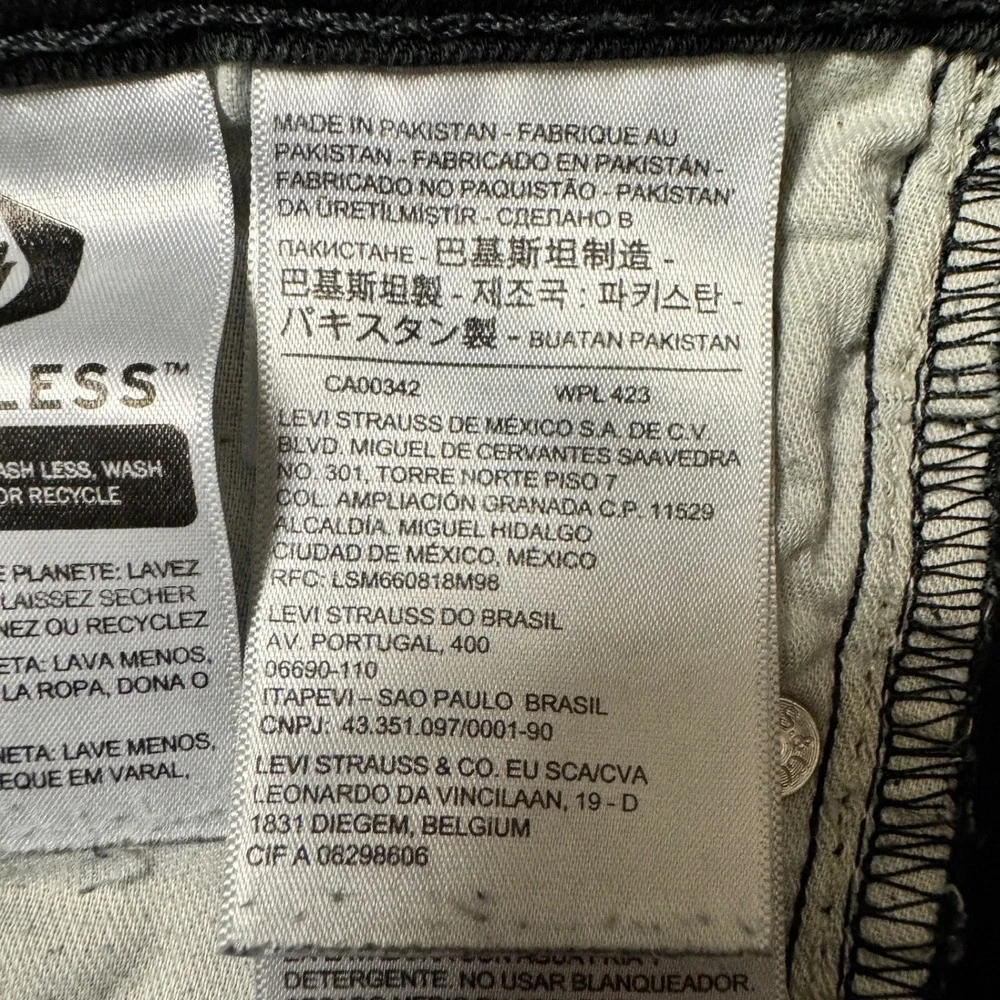 1977 | Levi's 511 Slim Fit Stretch Denim Jeans Black Mens 29x32